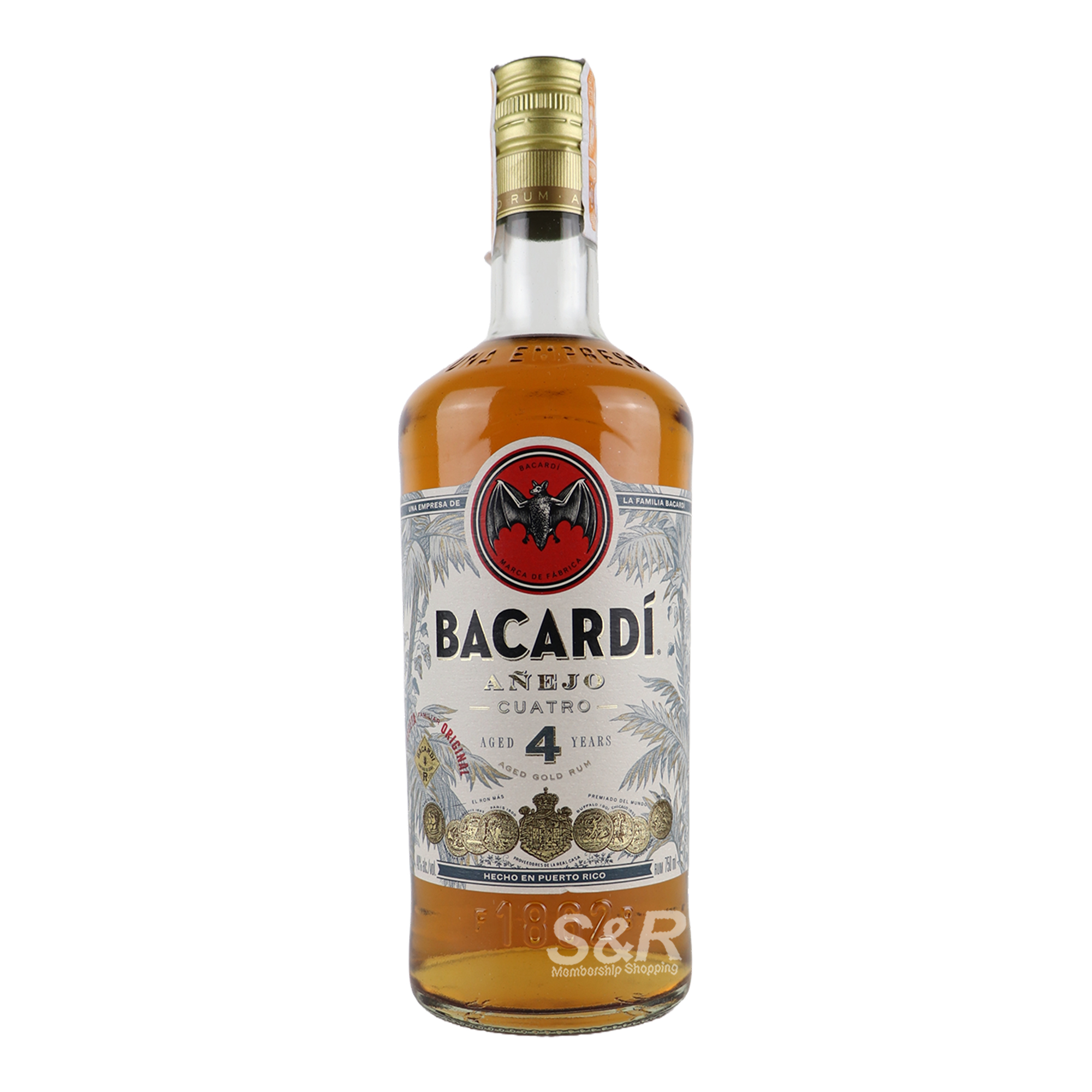 Bacardi Añejo Cuatro Aged Gold Rum 750mL